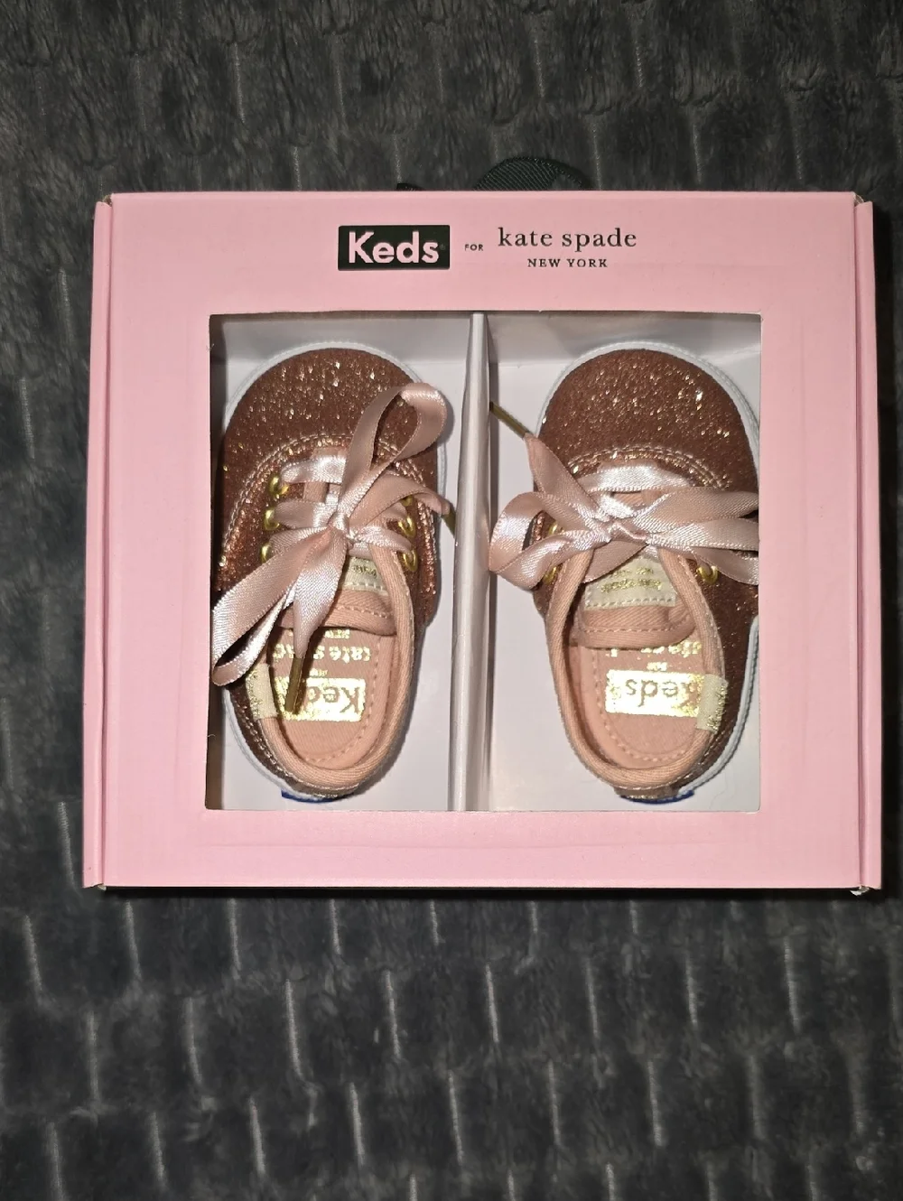 kate spade x Keds Baby Glitter Sneakers Rose Gold